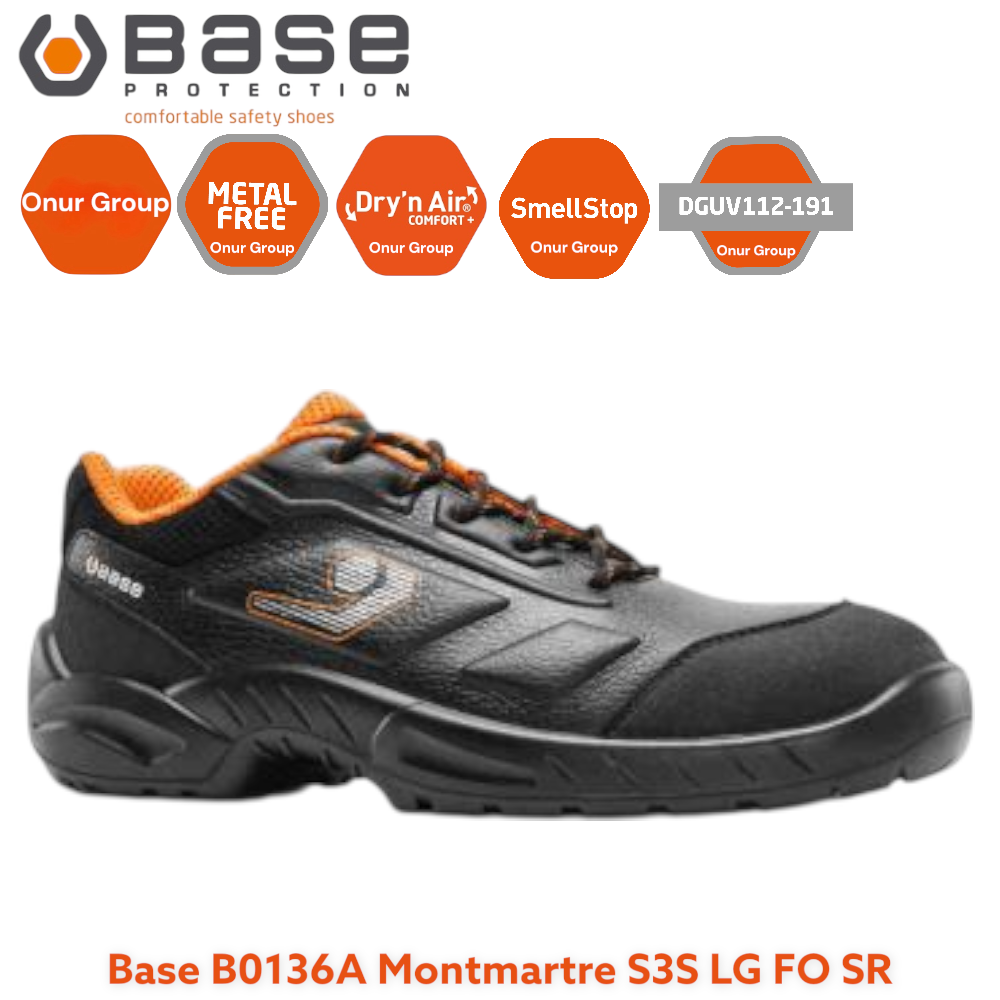 Base B0136A Montmartre S3S LG FO SR İtalyan İş Güvenliği Ayakkabısı