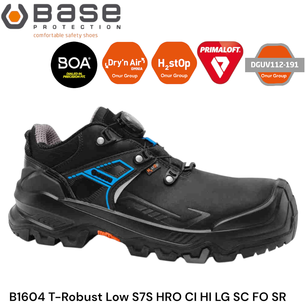 BASE B1604 T-Robust Low S7S HRO CI HI LG SC FO SRC İtalyan İş Güvenliği Ayakkabısı