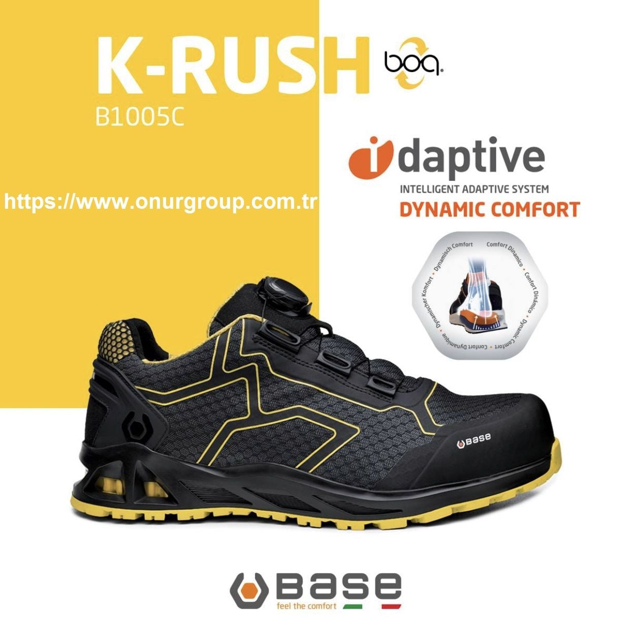Base B1005C K-Rush S1P HRO SRC İtalyan İş Güvenliği Ayakkabısı