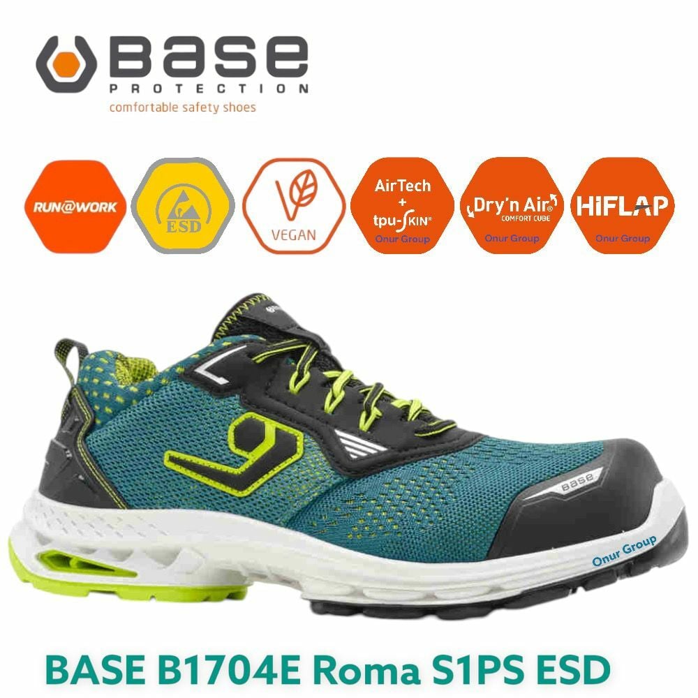Base B1704E Roma S1PS ESD SC LG FO SR İtalyan İş Güvenliği Ayakkabısı