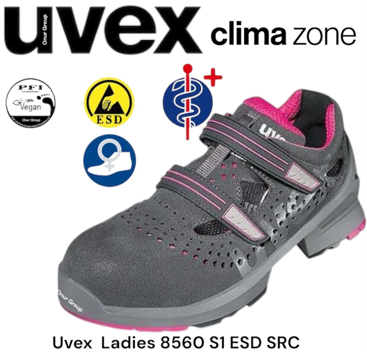 UVEX Ladies 8560 S1 ESD SRC İş Güvenliği Ayakkabısı