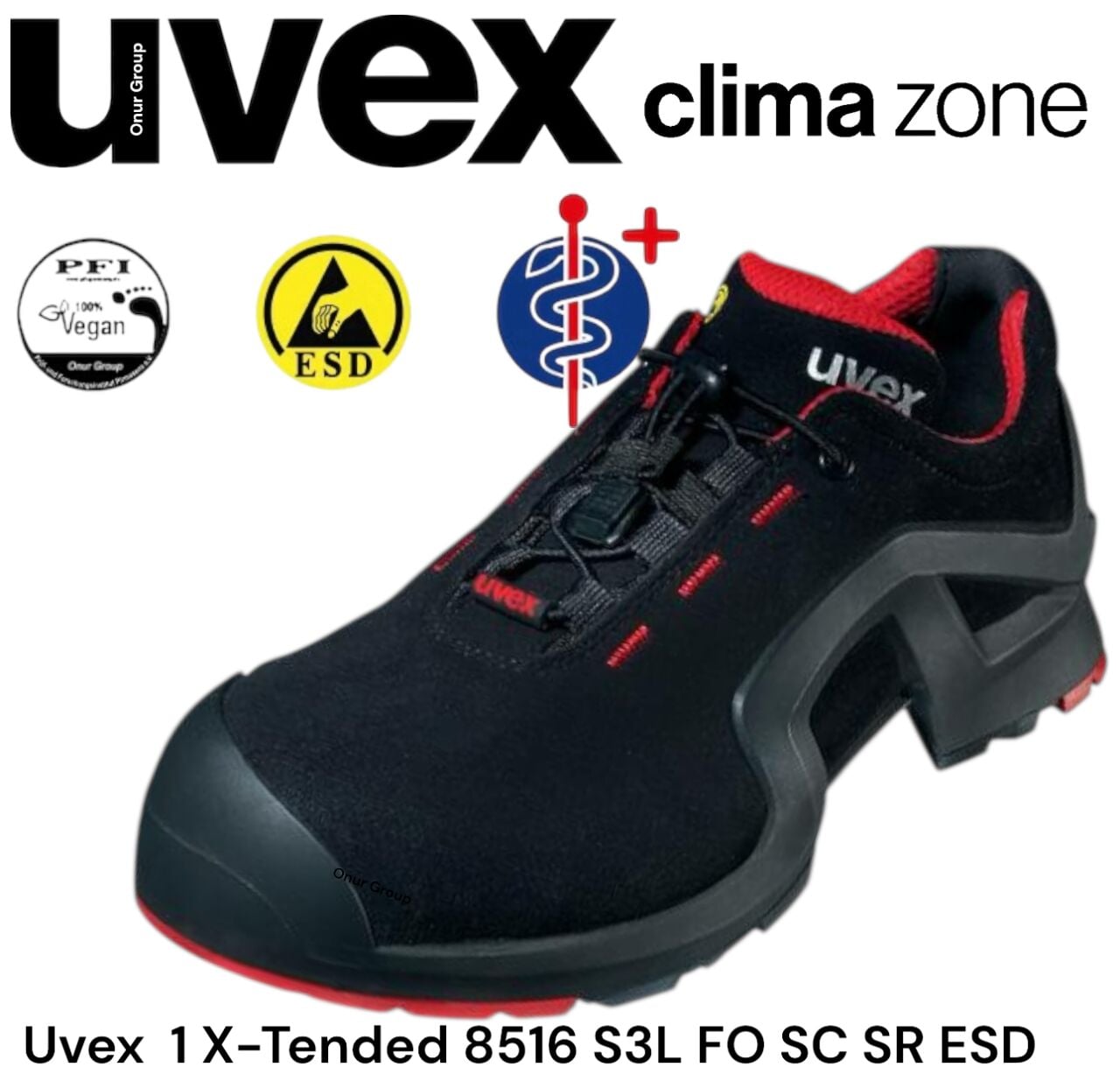 Uvex 8516 X-Tended S3L FO SC SR ESD İş Güvenliği Ayakkabısı