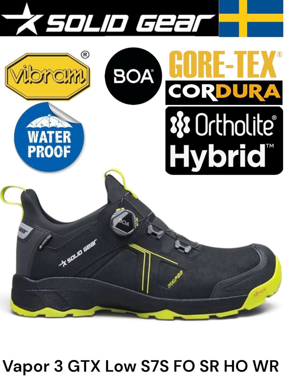 Solid Gear Vapor 3 GTX Low S7S FO SR HRO İş Güvenliği Ayakkabısı