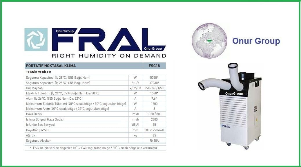 FRAL FSC-18 Portatif Noktasal Klima