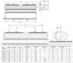 Olefini APEH-18 Genel Tip Isıtıcılı Hava Perdesi 200 cm