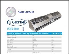 Olefini X-10 Inox Genel Tip Isıtıcısız  Hava Perdesi 100 cm