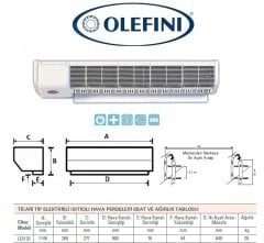 Olefini LEH-33 Ticari Tip Isıtıcılı Hava Perdesi