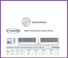 Olefini K 43 UD Monoblok Isıtıcısız Hava Perdesi