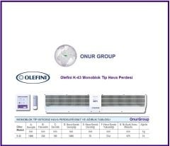 Olefini K-43 UD Monoblok Tip Isıtıcısız Hava Perdesi
