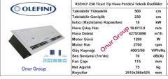 Olefini RSEHCF 230 Ankastre Elektrik Isıtıcılı Ticari Tip Hava Perdesi