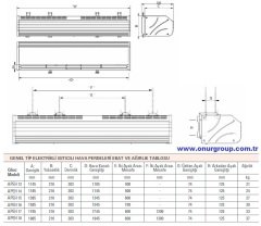 Olefini APEH-18 Genel Tip Isıtıcılı Hava Perdesi 200 cm