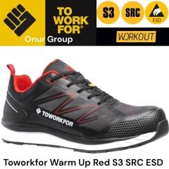 TOWORKFOR Warm Up Red S3 SRC ESD  İş Ayakkabısı
