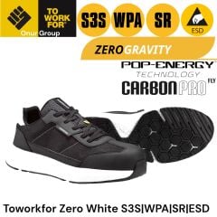 Toworkfor Zero White S3S | WPA | SR | ESD İş Güvenliği Ayakkabısı