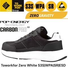 Toworkfor Zero White S3S | WPA | SR | ESD İş Güvenliği Ayakkabısı