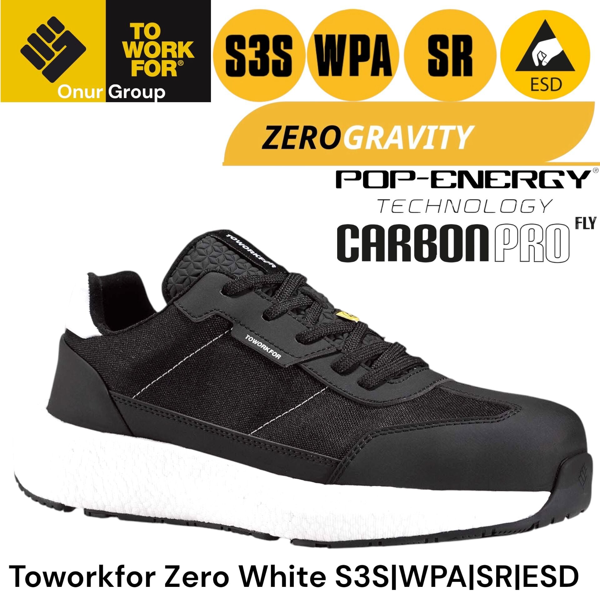 Toworkfor Zero White S3S | WPA | SR | ESD İş Güvenliği Ayakkabısı