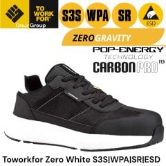 Toworkfor Zero White S3S | WPA | SR | ESD İş Güvenliği Ayakkabısı