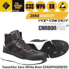 Toworkfor Zero White Boot S3S | WPA | SR | ESD İş Güvenliği Botu