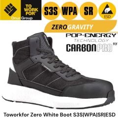 Toworkfor Zero White Boot S3S | WPA | SR | ESD İş Güvenliği Botu
