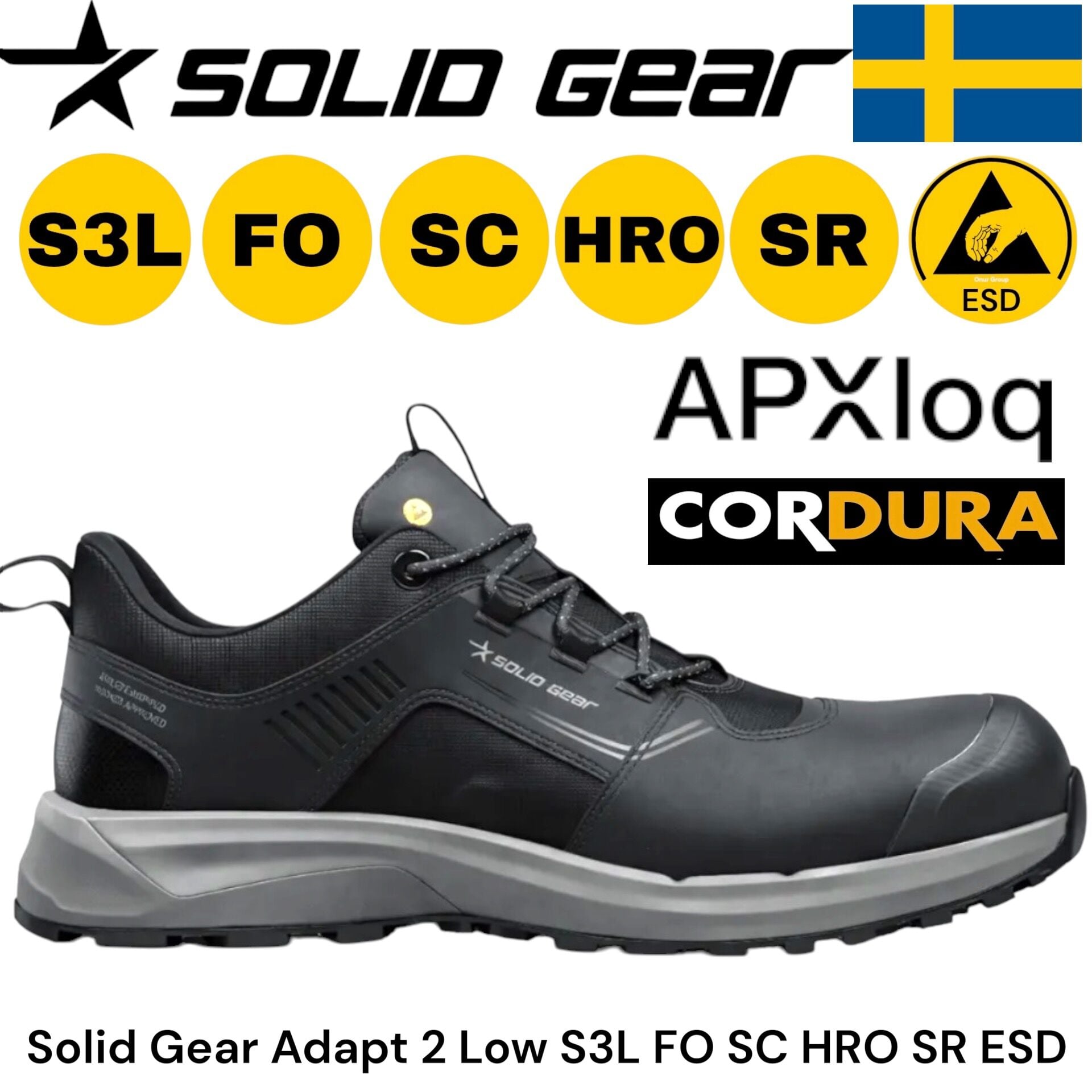 Solid Gear Adapt 2 Low S3L FO SC HRO SR ESD İş Güvenliği Ayakkabısı