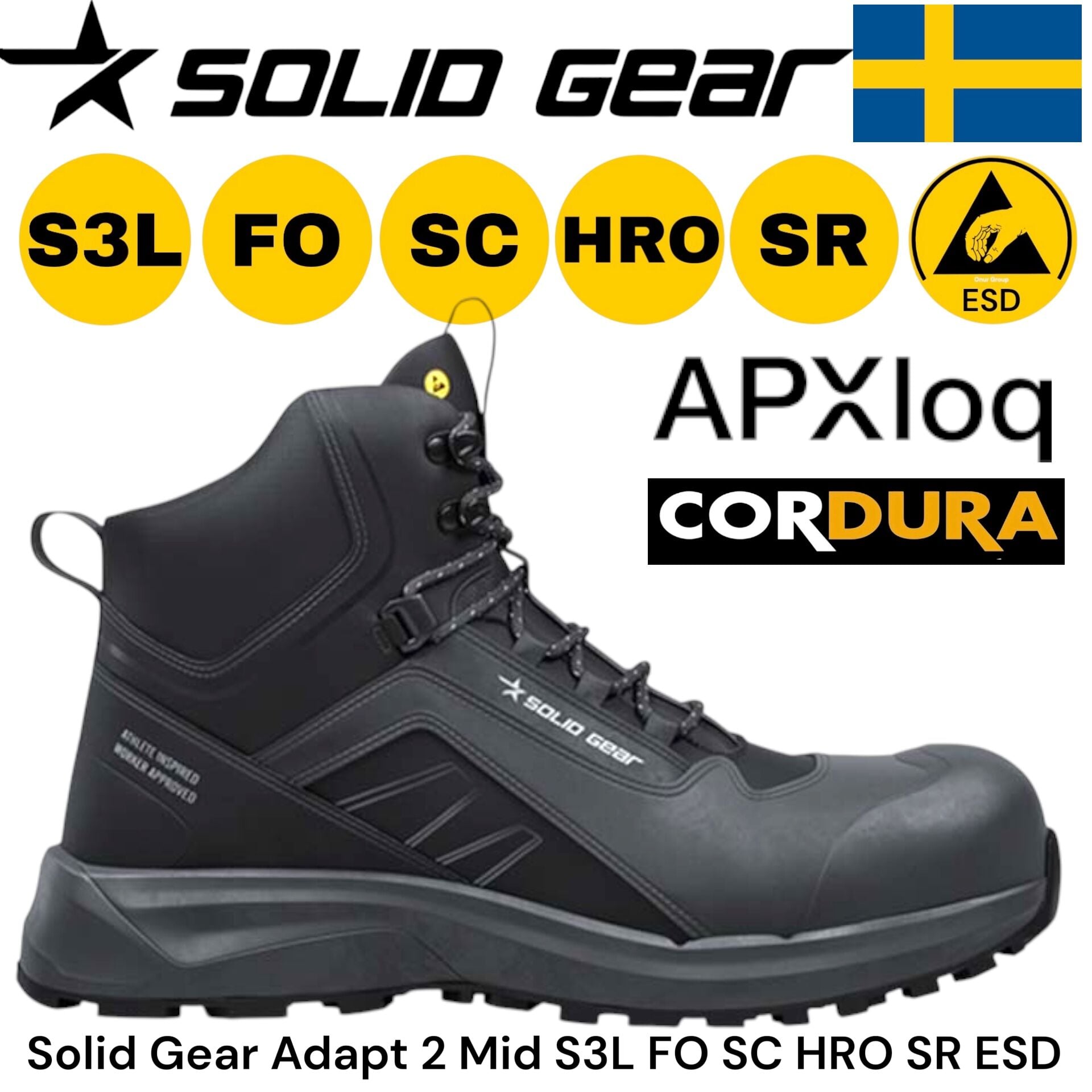 Solid Gear Adapt 2 Mid S3L FO SC HRO SR ESD  İş Güvenliği Botu