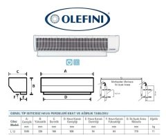 Olefini L-13 Genel Tip ısıtıcısız hava perdesi